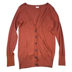 Mossimo Women’s Burnt Orange Light Cardigan Sweater. Large